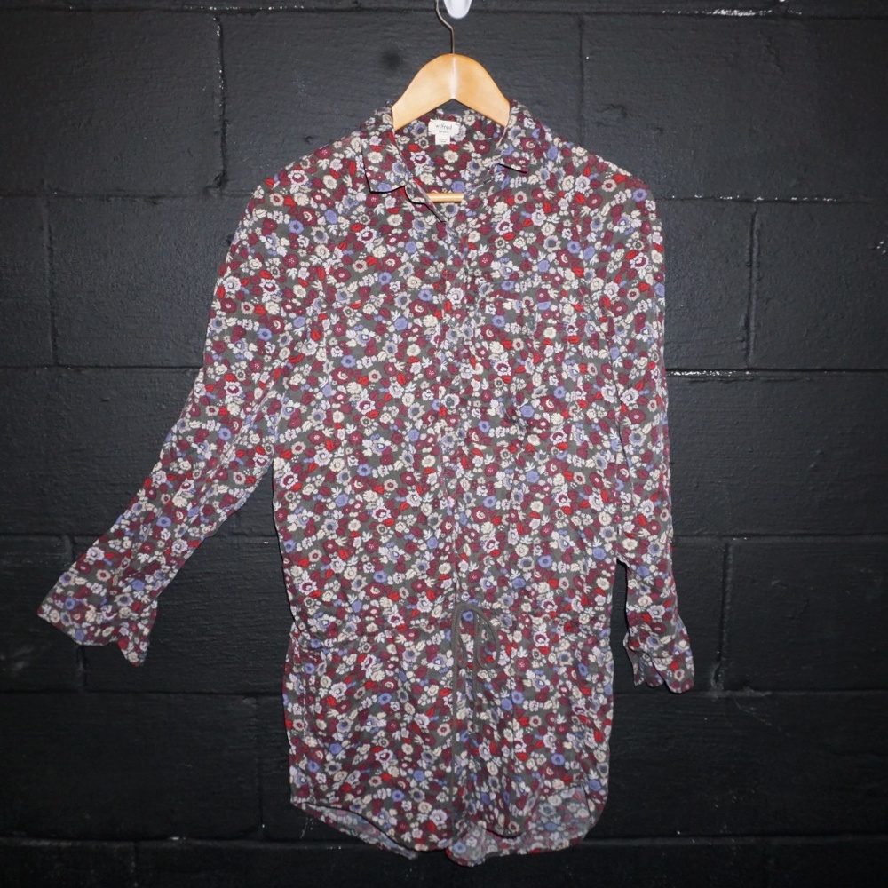 ARITZIA WILFRED Floral button front tunic top S